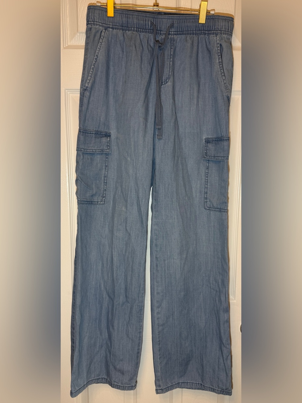 Women’s Light Blue Cargo Drawstring Pants